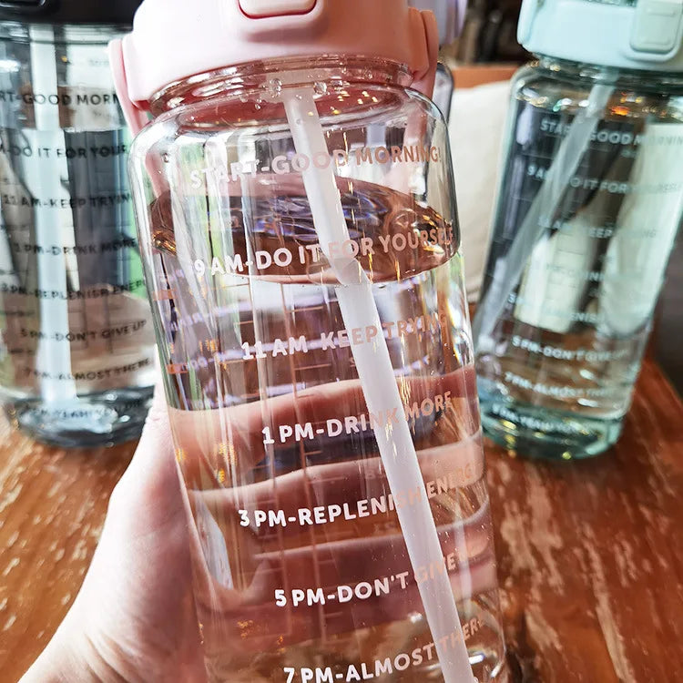 Fitness 2L Water Bottle with Straw – Portable and Perfect for an Active Lifestyle