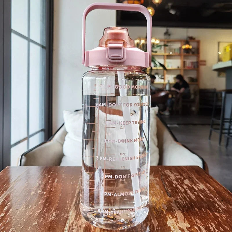 Fitness 2L Water Bottle with Straw – Portable and Perfect for an Active Lifestyle
