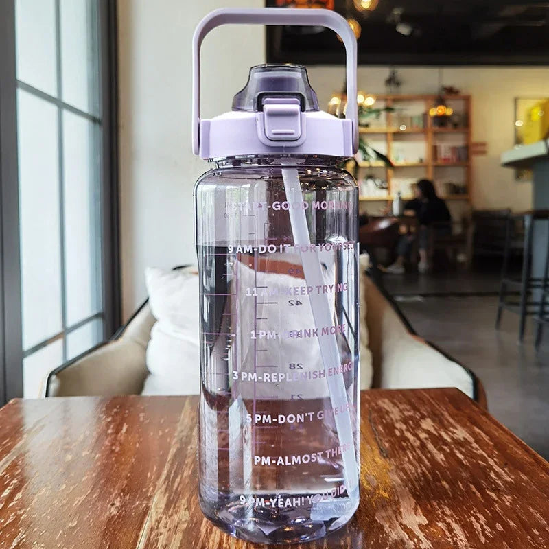 Fitness 2L Water Bottle with Straw – Portable and Perfect for an Active Lifestyle