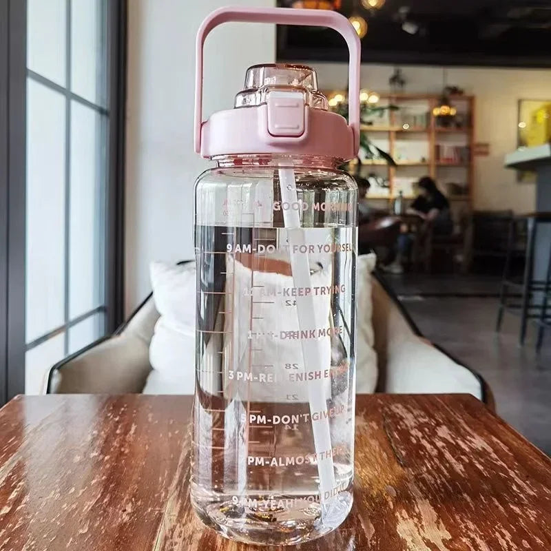 Fitness 2L Water Bottle with Straw – Portable and Perfect for an Active Lifestyle