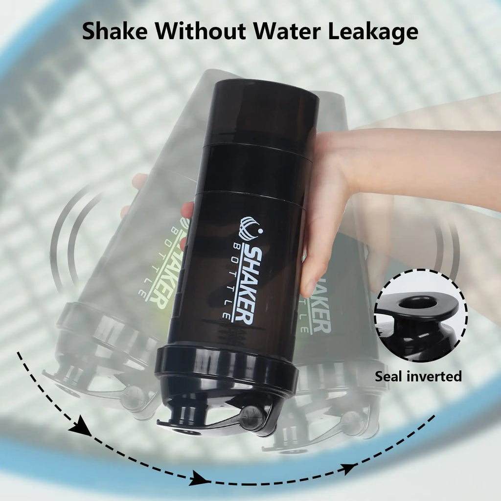 🥤 Premium 3-Compartment Shaker Bottle – Training & Hydration