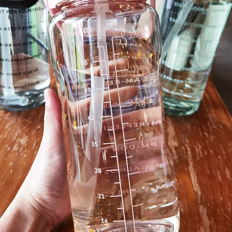 Fitness 2L Water Bottle with Straw – Portable and Perfect for an Active Lifestyle