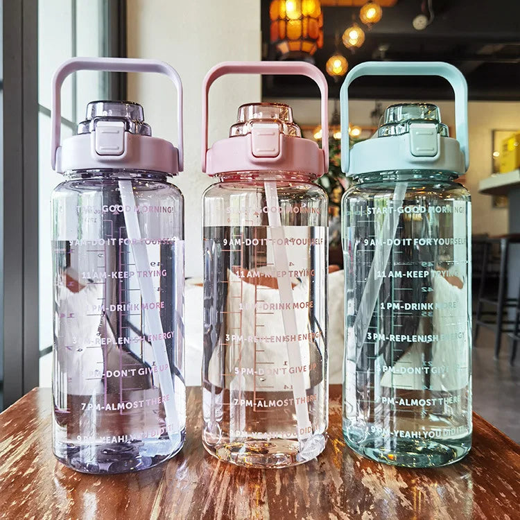 Fitness 2L Water Bottle with Straw – Portable and Perfect for an Active Lifestyle