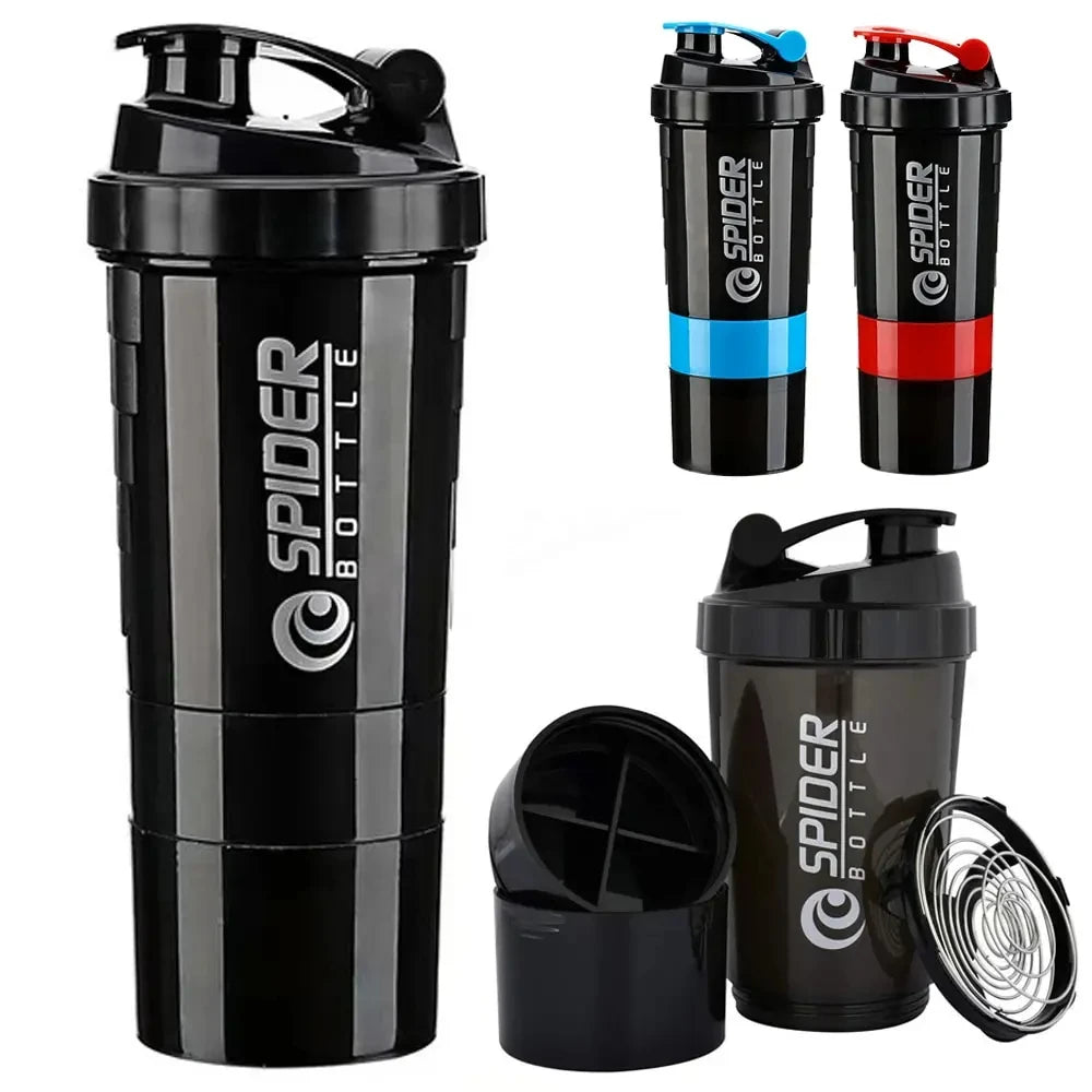 🥤 Premium 3-Compartment Shaker Bottle – Training & Hydration