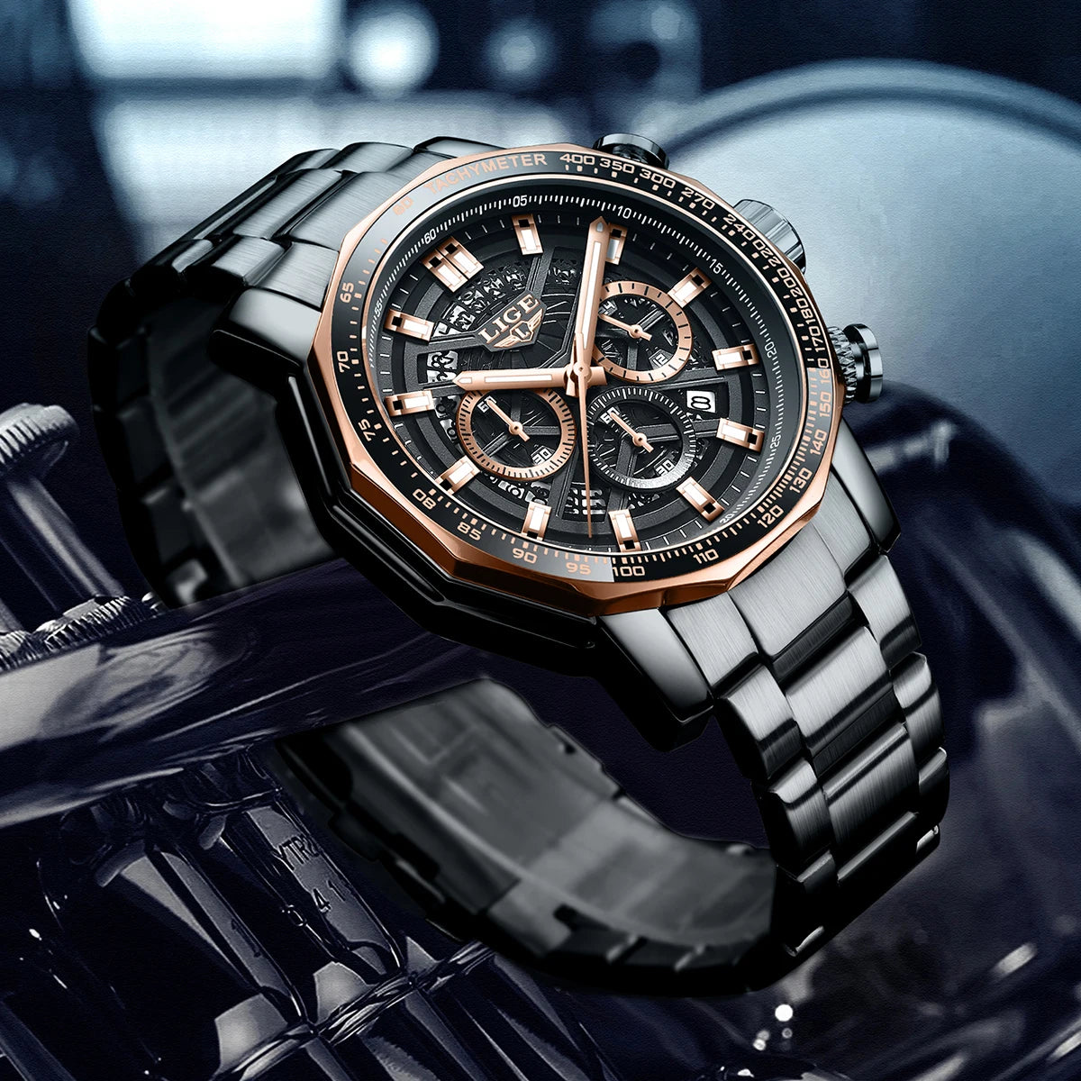⌚ LIGE Premium Men’s Watch – Luxury Chronograph & Water Resistant