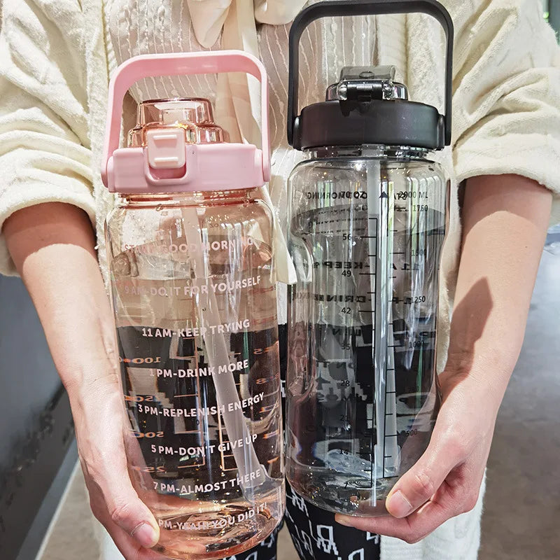 Fitness 2L Water Bottle with Straw – Portable and Perfect for an Active Lifestyle