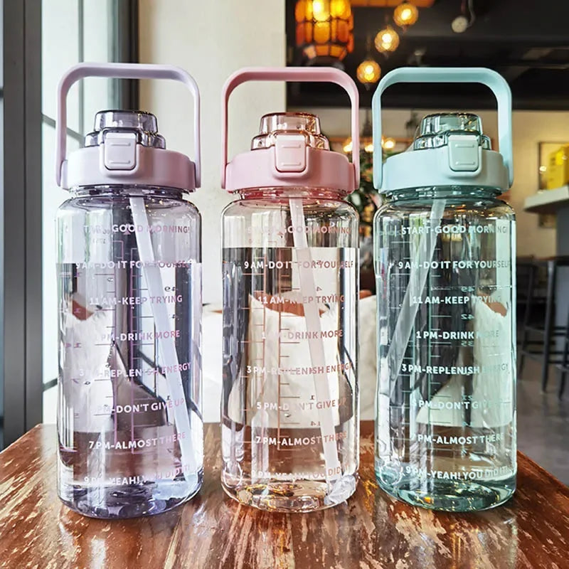 Fitness 2L Water Bottle with Straw – Portable and Perfect for an Active Lifestyle