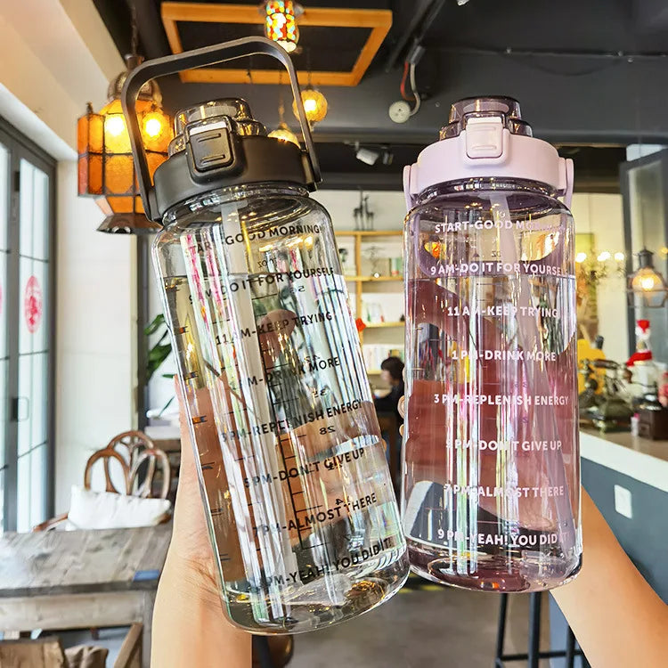 Fitness 2L Water Bottle with Straw – Portable and Perfect for an Active Lifestyle