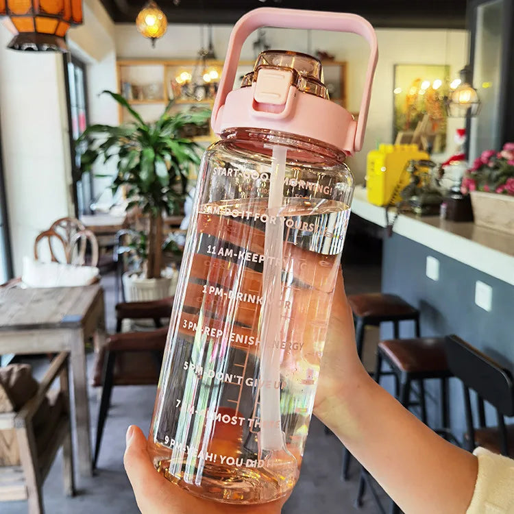 Fitness 2L Water Bottle with Straw – Portable and Perfect for an Active Lifestyle