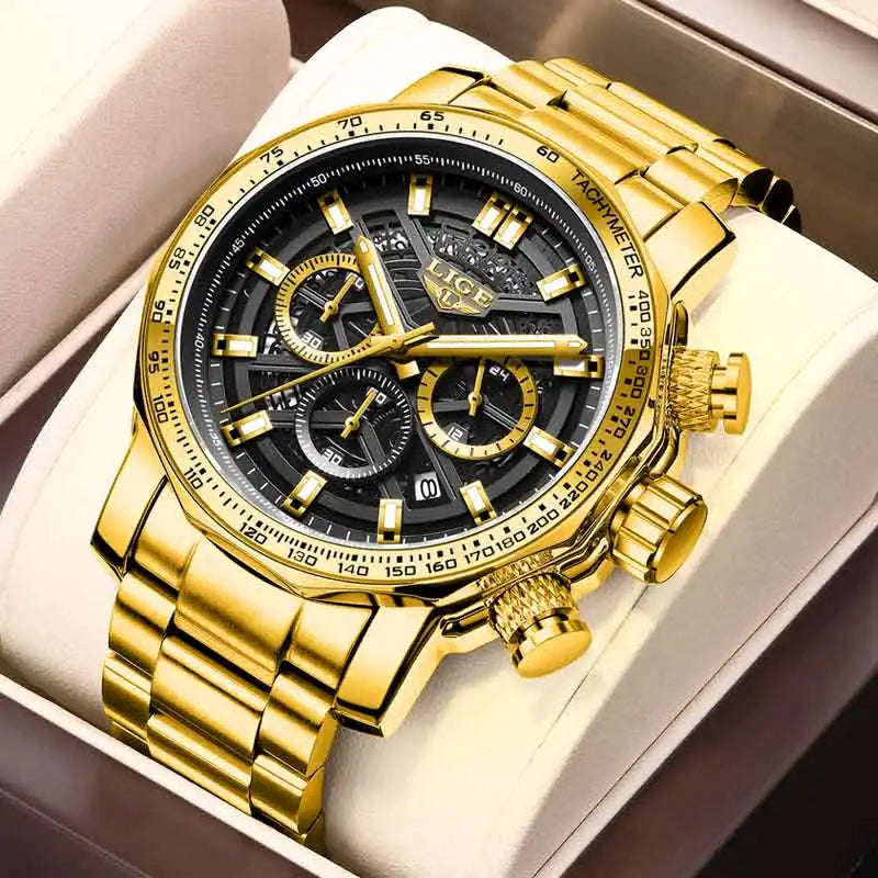 ⌚ LIGE Premium Men’s Watch – Luxury Chronograph & Water Resistant