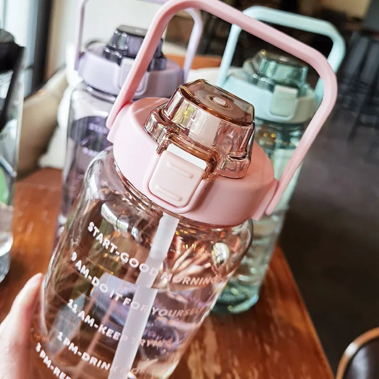 Fitness 2L Water Bottle with Straw – Portable and Perfect for an Active Lifestyle